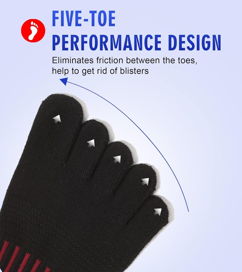 Fasot Women Toe Socks 5 Finger Cotton Wicking Athletic 6 Pack 3 Pack - Image 3